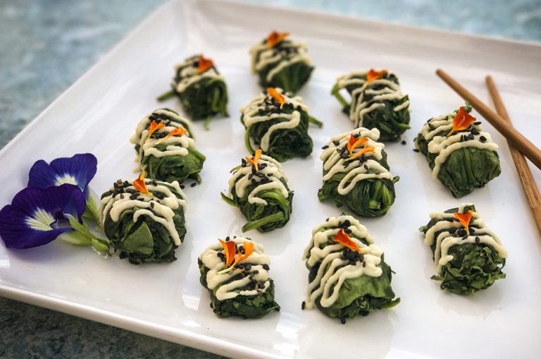 Warm Miso Spinach Salad (Raw Vegan)