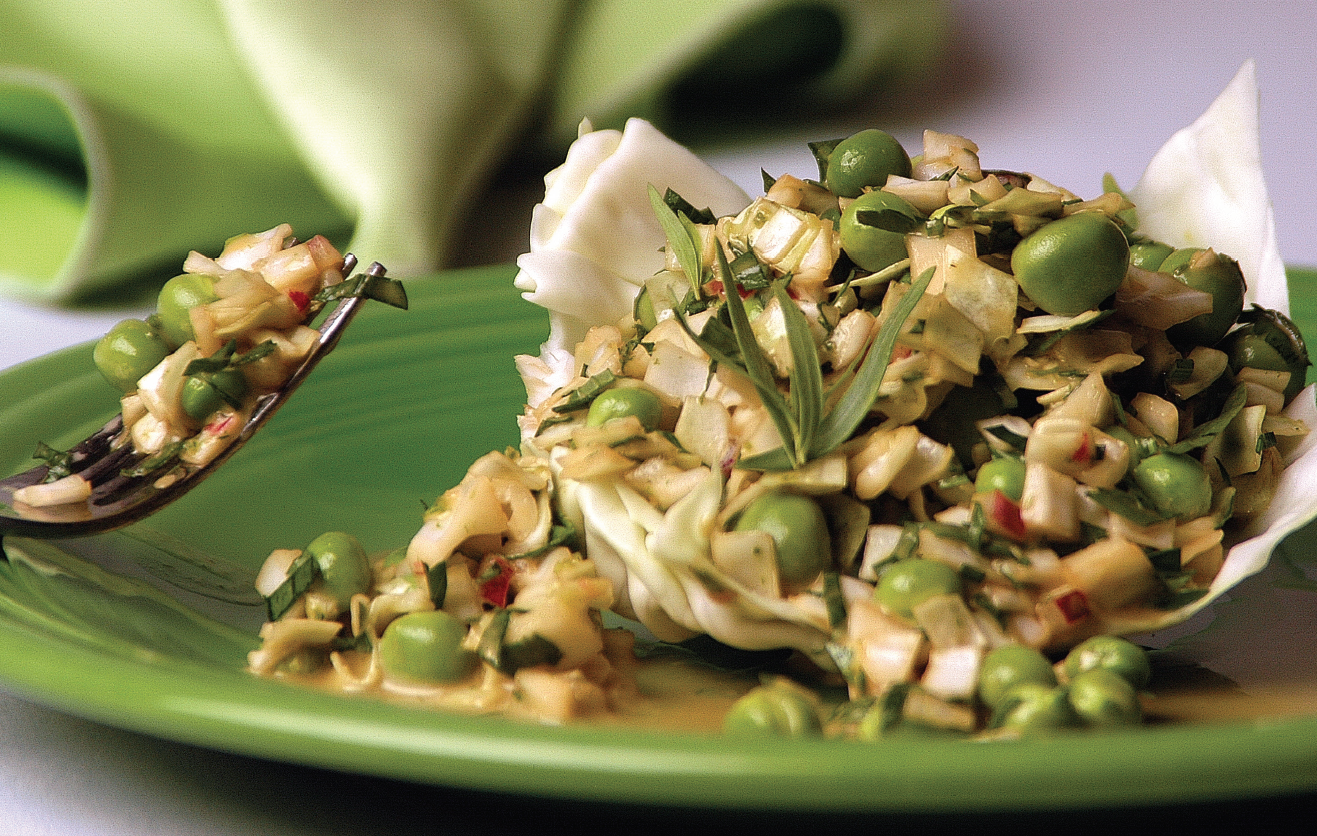 Cabbage And Peas Tarragon (Raw Vegan)