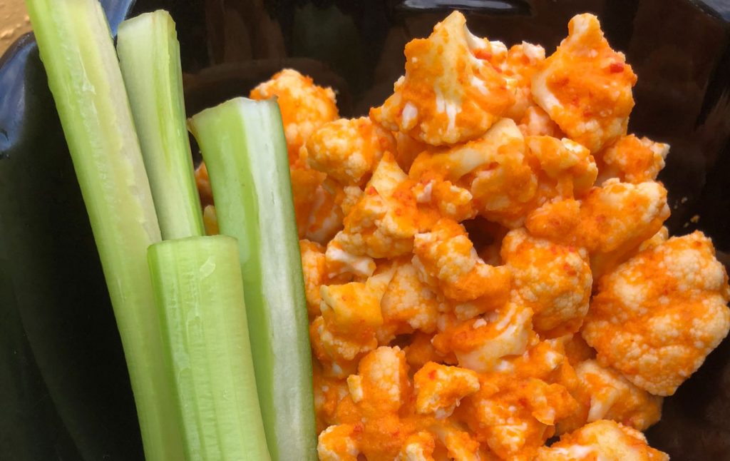 Buffalo Cauliflower Bites (Raw Vegan)